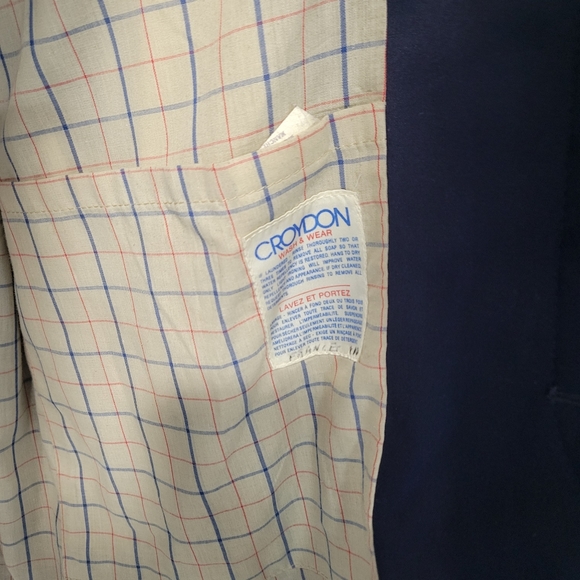 Vintage Croydon Overcoat mens jacket medium 42 navy blue - Picture 9 of 9